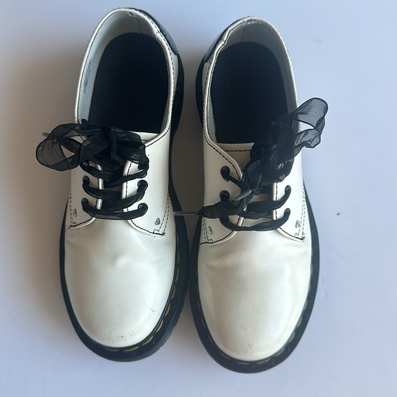 Dr. Martens White 1461 Hearts Smooth & Patent Leather Oxford Shoes Sz- - Picture 6 of 13